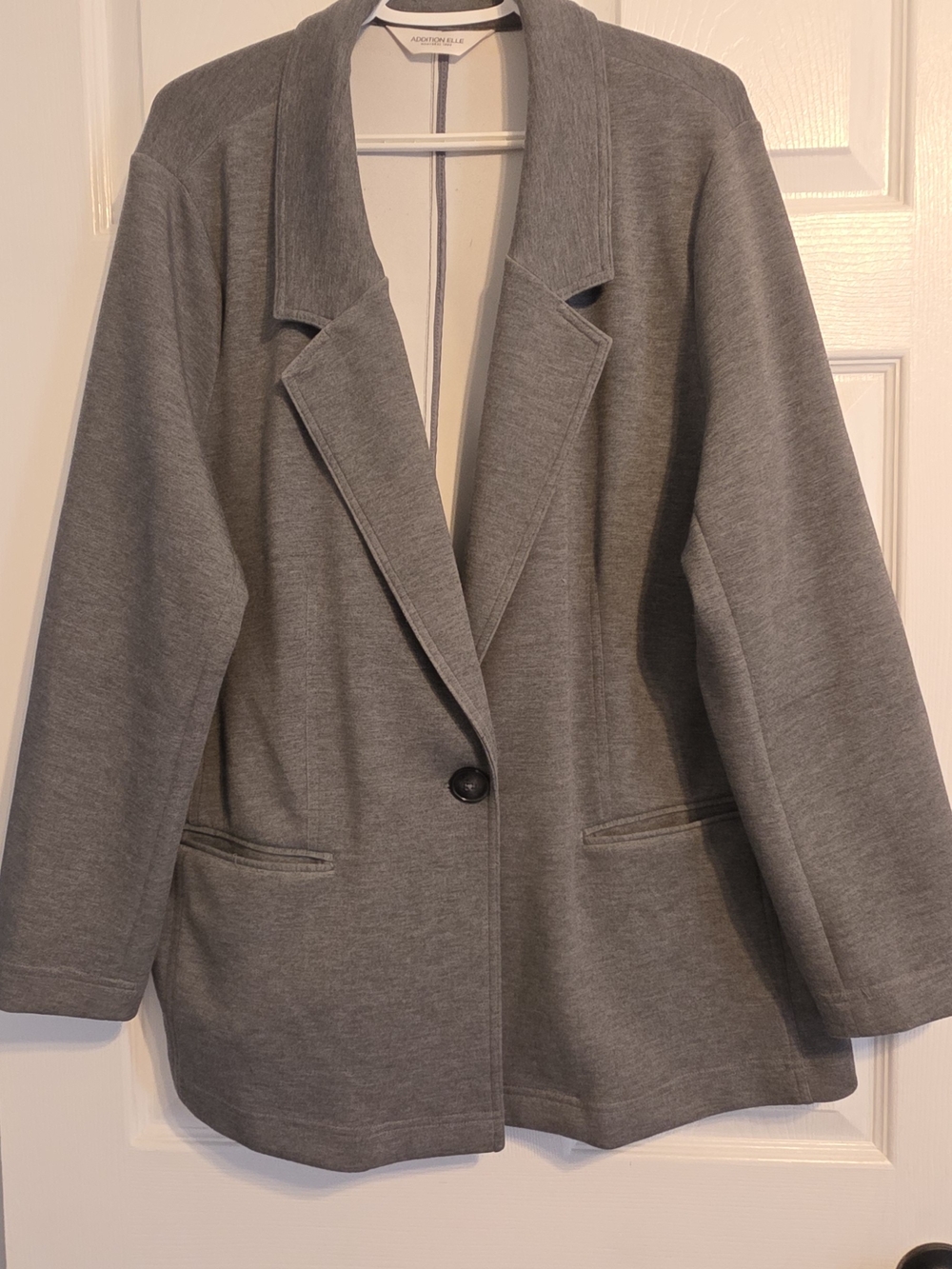 Addition Elle Gray Single-Button Blazer